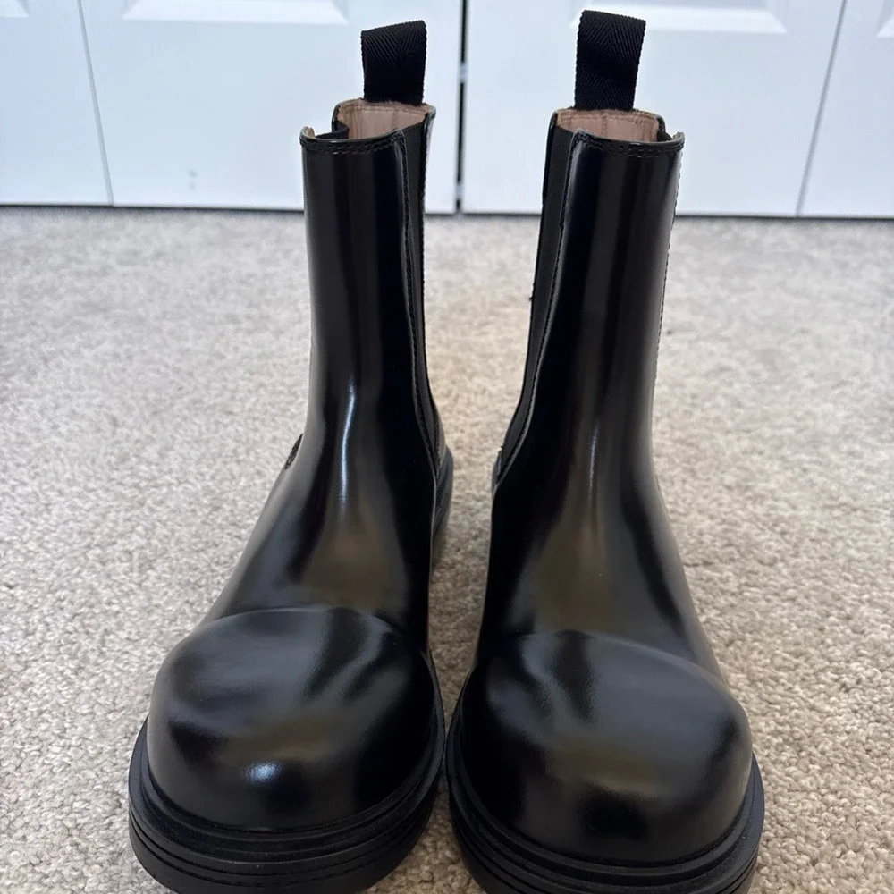 NWOB Bottega Veneta‎ Fireman Ankle Boot Chelsea Boot Black Luxury Size 37